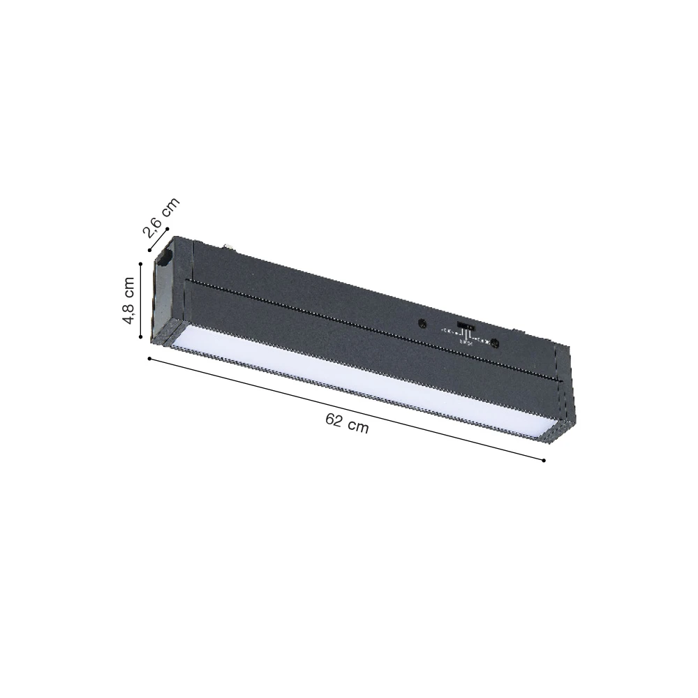 Inlight Γραμμικό φωτιστικό LED 20W 3CCT για ultra thin ράγα σε λευκή απόχρωση D:62X2,6X4,8cm (TMU0170-White)