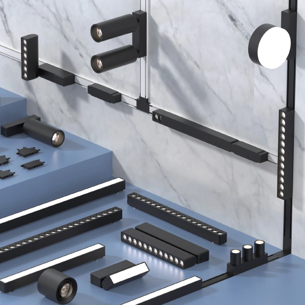 Inlight Γραμμικό φωτιστικό LED 30W 3CCT για ultra thin ράγα σε μαύρη απόχρωση D:91,5X2,6X2,4cm (TMU0070-Black)