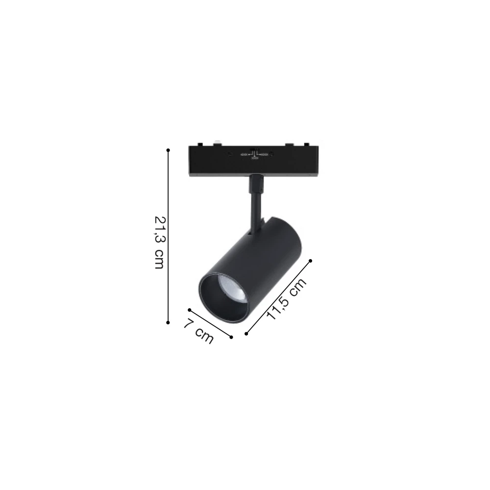 Inlight Φωτιστικό LED 30W 3CCT για Ultra-Thin μαγνητική ράγα σε μαύρη απόχρωση D:7X11,5X21,3cm (TMU0120-Black)
