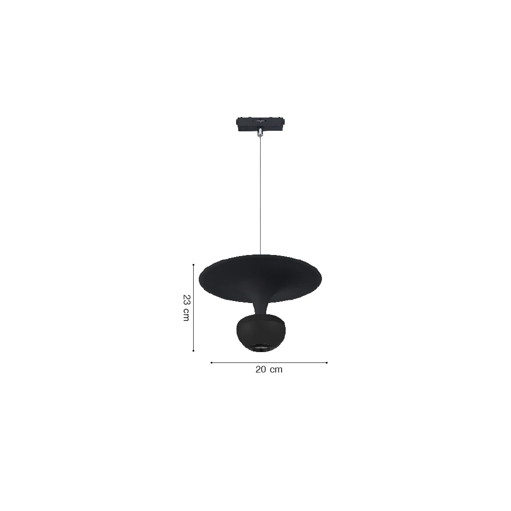 Inlight Κρεμαστό Φωτιστικό LED 5W 3CCT για Ultra-Thin μαγνητική ράγα σε μαύρη απόχρωση D:23X20cm (TMU0240-Black)
