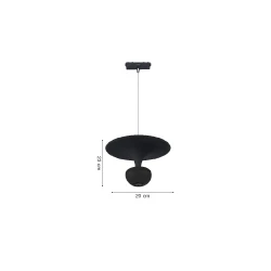 Inlight Κρεμαστό Φωτιστικό LED 5W 3CCT για Ultra-Thin μαγνητική ράγα σε μαύρη απόχρωση D:23X20cm (TMU0240-Black)