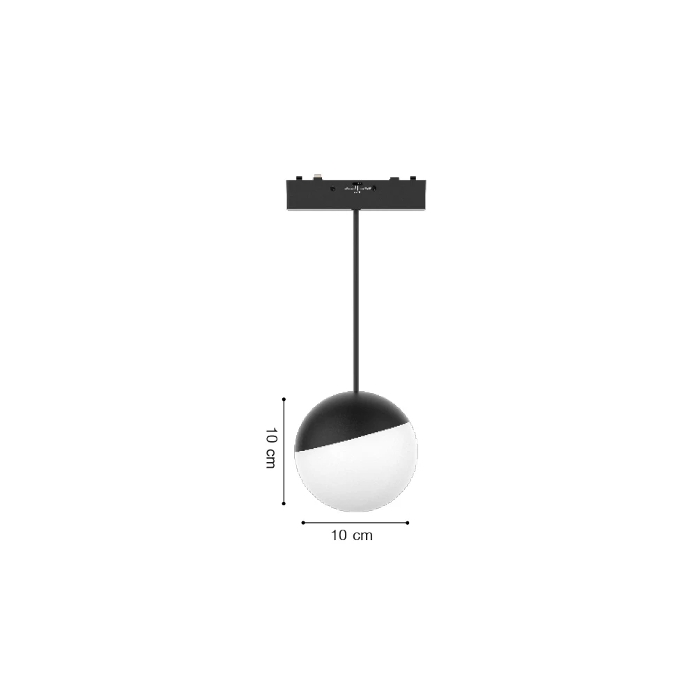 Inlight Κρεμαστό Φωτιστικό LED 6W 3000K-6000K για Ultra-Thin μαγνητική ράγα σε μαύρη απόχρωση D:10X10cm (TMZ0050-Black)