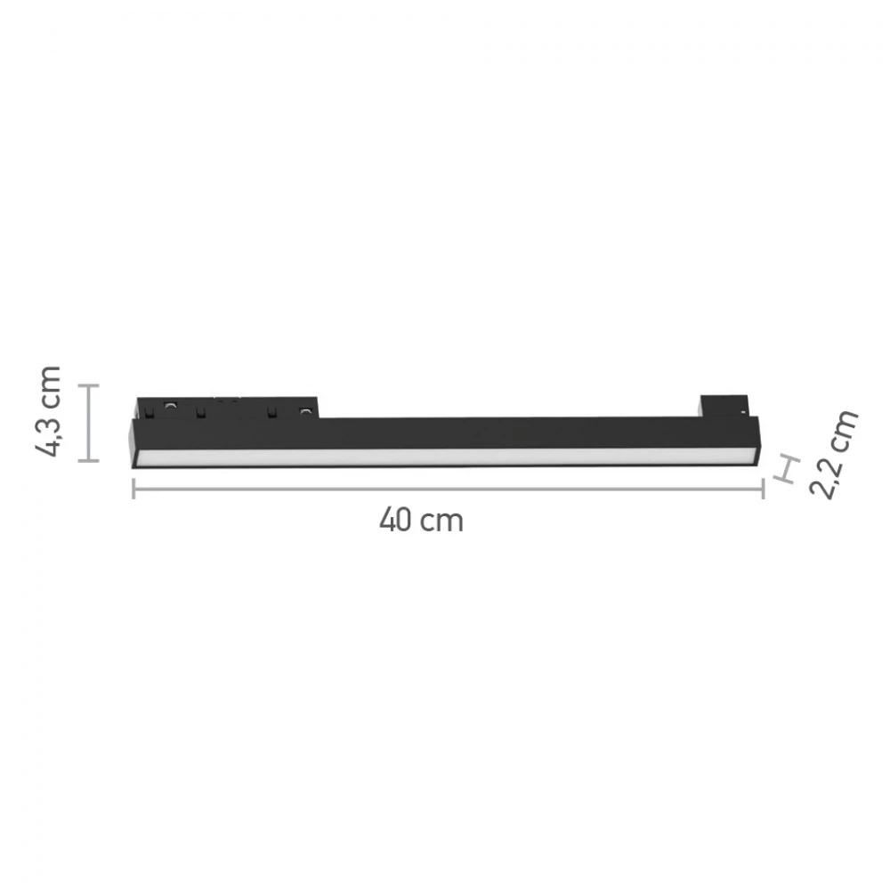 Inlight Φωτιστικό LED 18W 3CCT για μαγνητική ράγα σε μαύρη απόχρωση D:32,8X2,4X4,3cm (TM0010-Black)