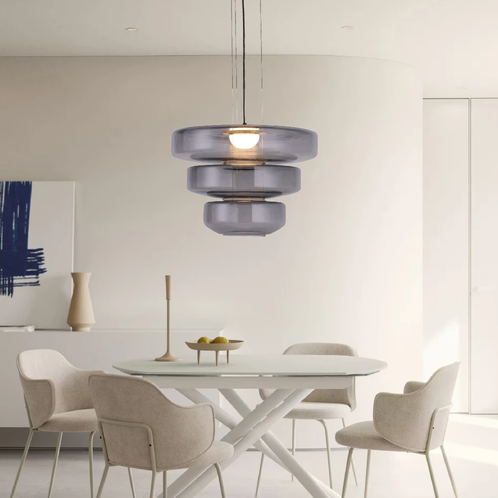 Inlight Κρεμαστό φωτιστικό από φιμέ γυαλί 12W 1644LM 3000K D:45x33cm (4070-Smoky)