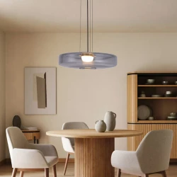 Inlight Κρεμαστό φωτιστικό από φιμέ γυαλί 12W 1644LM 3000K D:45x11cm (4069-Smoky)