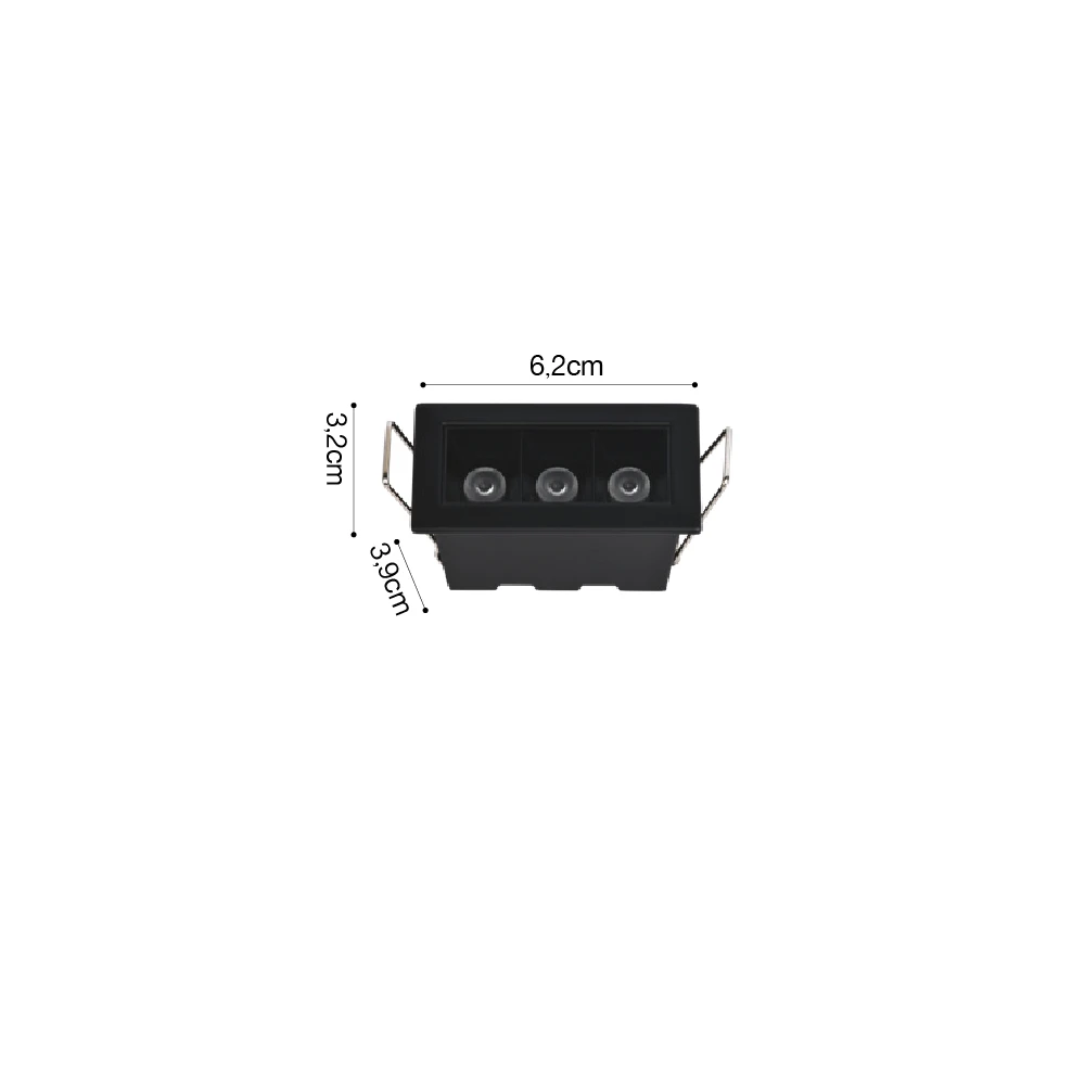 Inlight Downlight σποτ 3*3W 3CCT σε μαύρη απόχρωση (X00190B)
