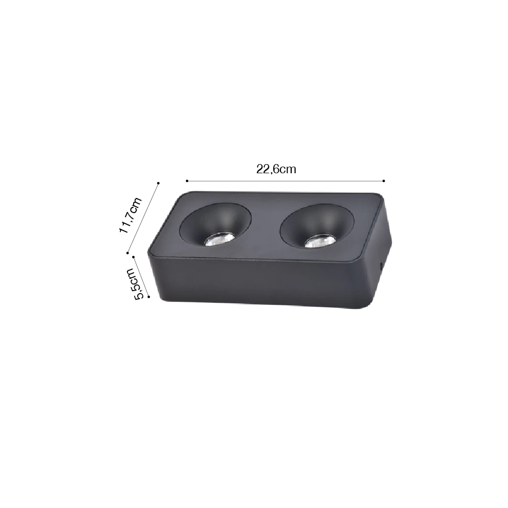 InLight Downlight Mounted σποτ 2*8W 3CCT σε μαύρη απόχρωση (X00270B)