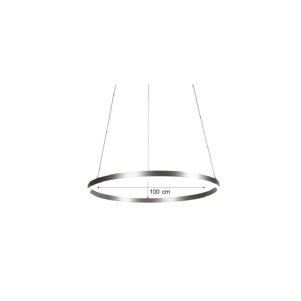 Inlight Κρεμαστό φωτιστικό LED 45W 3CCT (by switch on base) D:100cm (6095-AA-Silver)