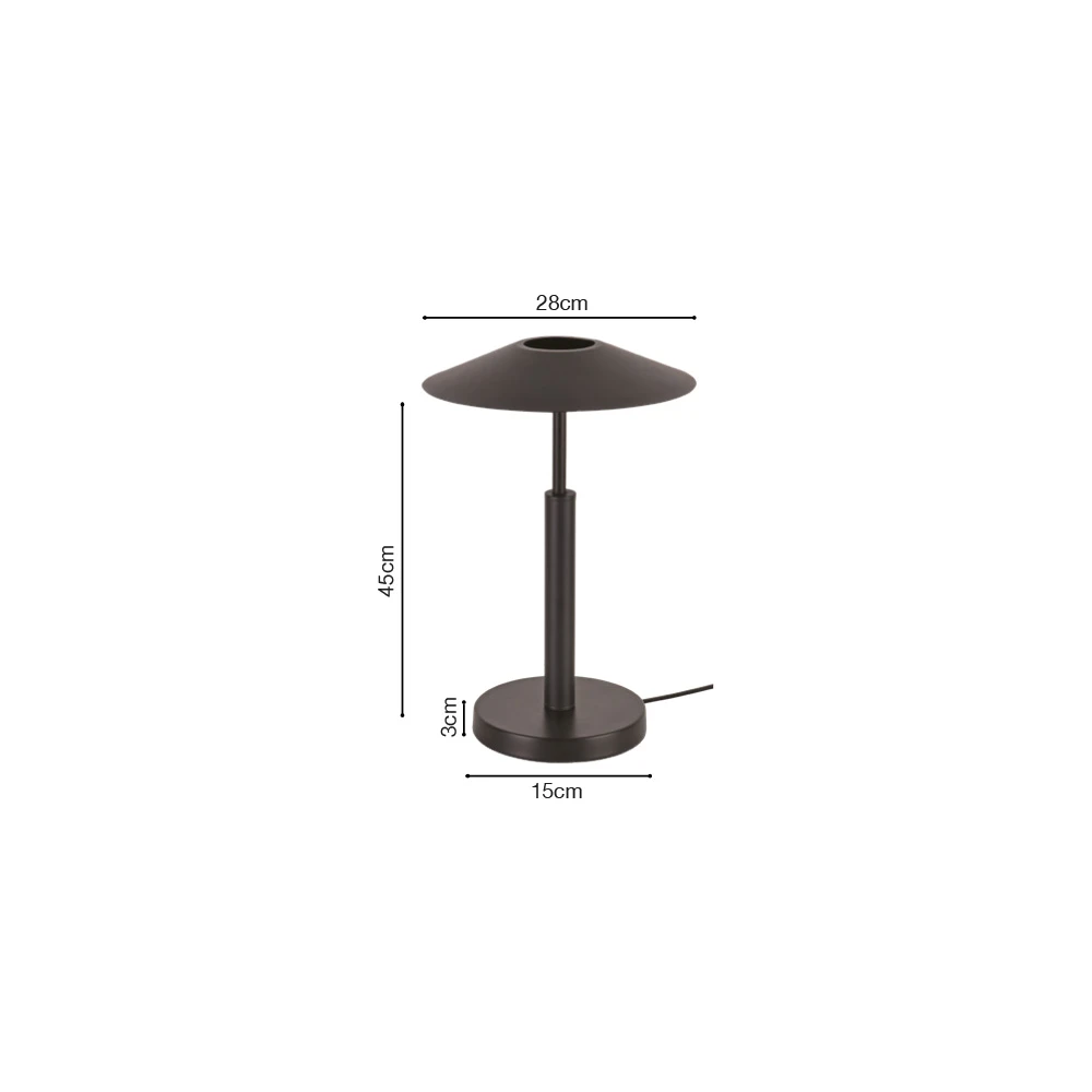 Inlight Επιτραπέζιο φωτιστικό σε μαύρο χρώμα LED 10W D:28x45cm (3063-Black)
