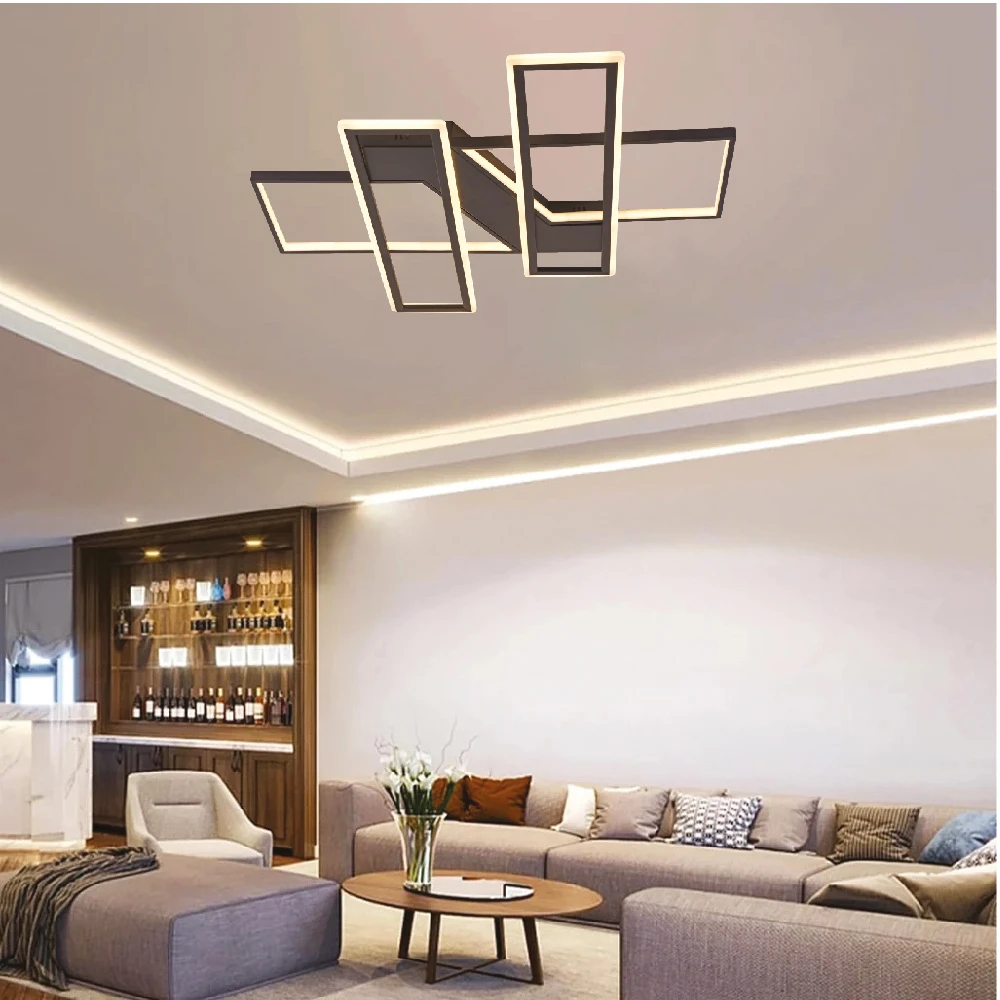 Inlight Πλαφονιέρα οροφής LED 90W 3CCT σε μαύρη απόχρωση D:80x80cm (6109)