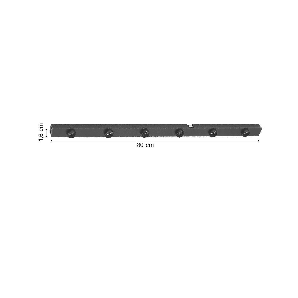 Inlight Γραμμικό φωτιστικό LED 6W 3000K για μαγνητική Mini ράγα σε μαύρη απόχρωση D:30cmx1,6cm (TMM0011-Black)