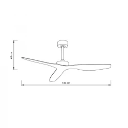 it-Lighting Trent - Fan in White and wooden Color (102000615)