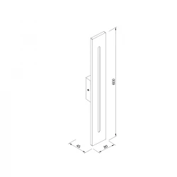 it-Lighting Barton LED 15W 3000K Outdoor Wall Lamp Black D:45x80x600 mm (80205911)