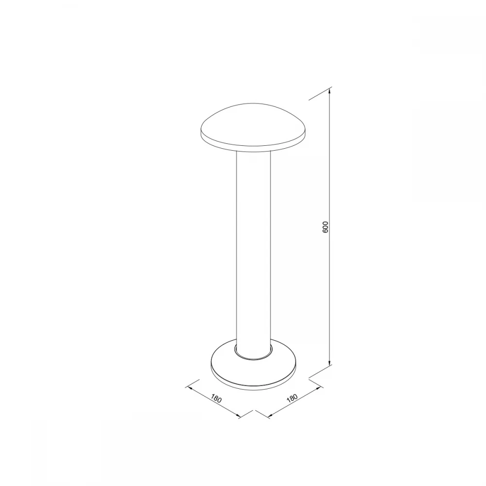 it-Lighting Keowee LED 12W 3CCT Outdoor Stand Light Black D:180 x 180 x 600 mm (80400510)