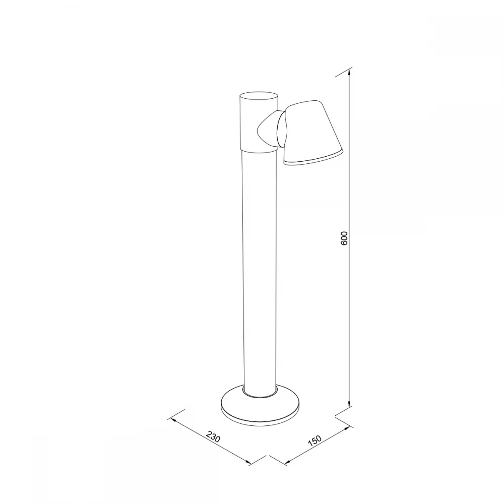 it-Lighting Shasta 1xGU10 Outdoor Pole Light Black D:150x230x600mm (80400714)