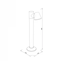 it-Lighting Shasta 1xGU10 Outdoor Pole Light Black D:150x230x600mm (80400714)
