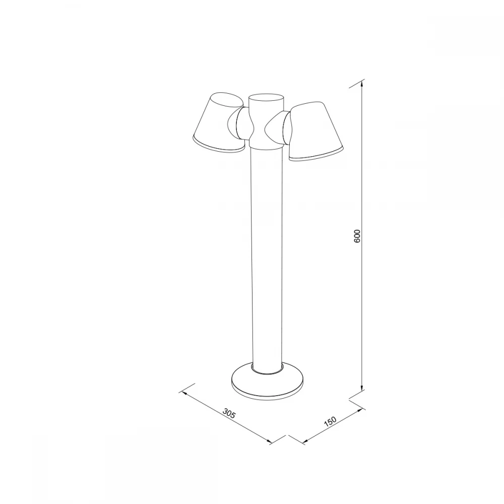 it-Lighting Shasta 2xGU10 Outdoor Pole Light Black D:150x305x600mm (80400814)