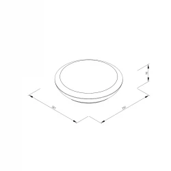 it-Lighting Champlain 1xE27 Outdoor Ceiling Light Grey D:90x285x285mm (80300834)