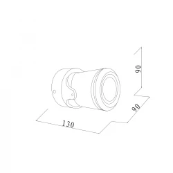 it-Lighting Crescent 1xGU10 Outdoor Spot Grey D:90x90x130mm (80206034)