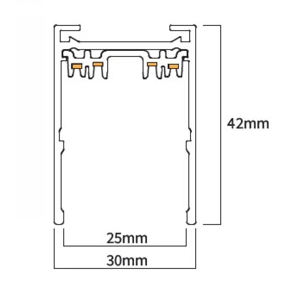InLight Μαγνητική ράγα 220V με κάλυμμα μαύρη D:2m (TRM20012)