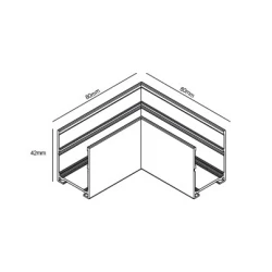 InLight Σύνδεσμος γωνία για μαγνητική ράγα 220V σε μαύρη απόχρωση (TCM2002)