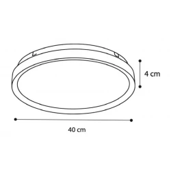 Inlight Πλαφονιέρα οροφής LED 28W 3CCT από μαύρο μέταλλο και ακρυλικό D:40x5cm (42044-C-Black)
