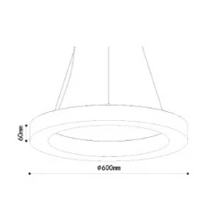 InLight Κρεμαστό φωτιστικό, Alabaster, 25W, 2750 lm, 3CCT (by switch on base)D: 60X6cm(6115-B)