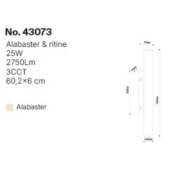 Inlight Επίτοιχο φωτιστικό, Alabaster, 25W, 2750lm, 3CCT (by switch on base)D:60X6cm(43073)