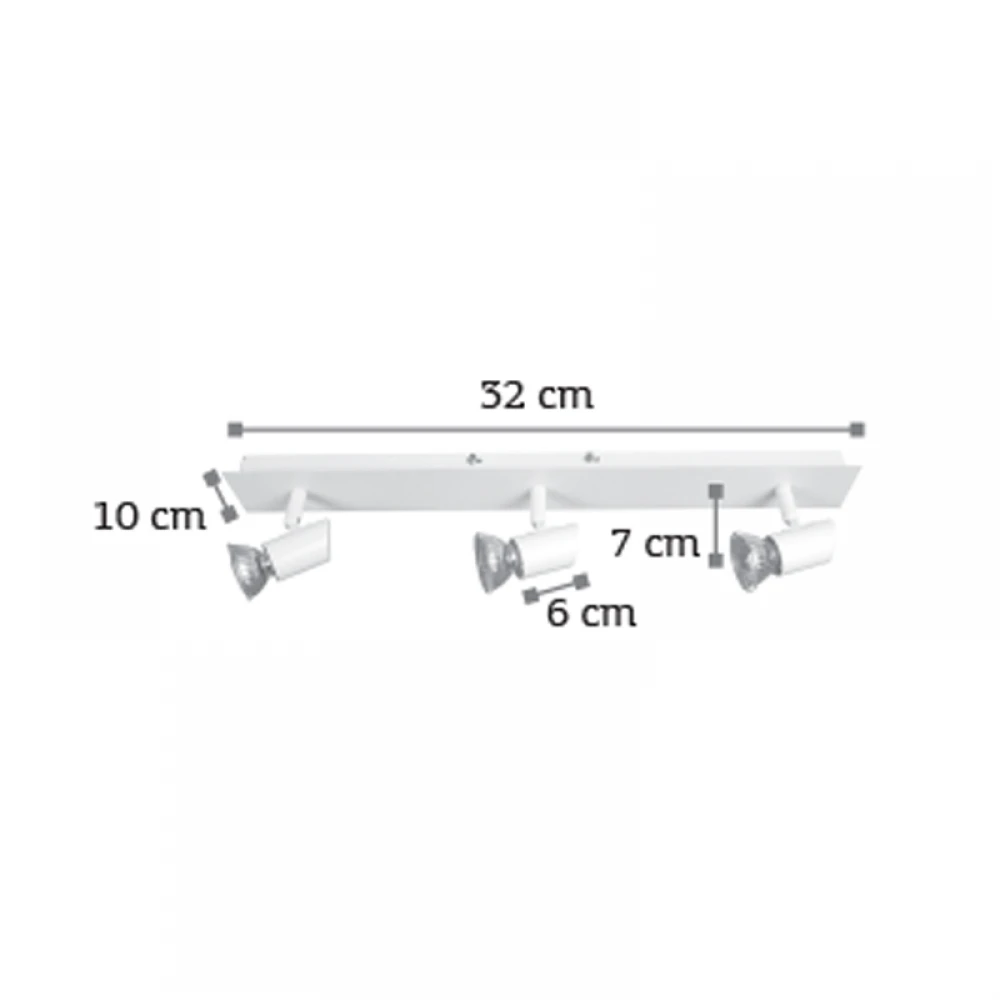InLight Επιτοίχιο σποτ από μέταλλο σε λευκή απόχρωση 3XGU10 D:32cm (9078-3Φ-Λευκό)