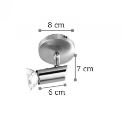 InLight Επιτοίχιο σποτ από μέταλλο σε νίκελ ματ απόχρωση 1XGU10 D:8cm (9075-1Φ-Νίκελ Ματ)