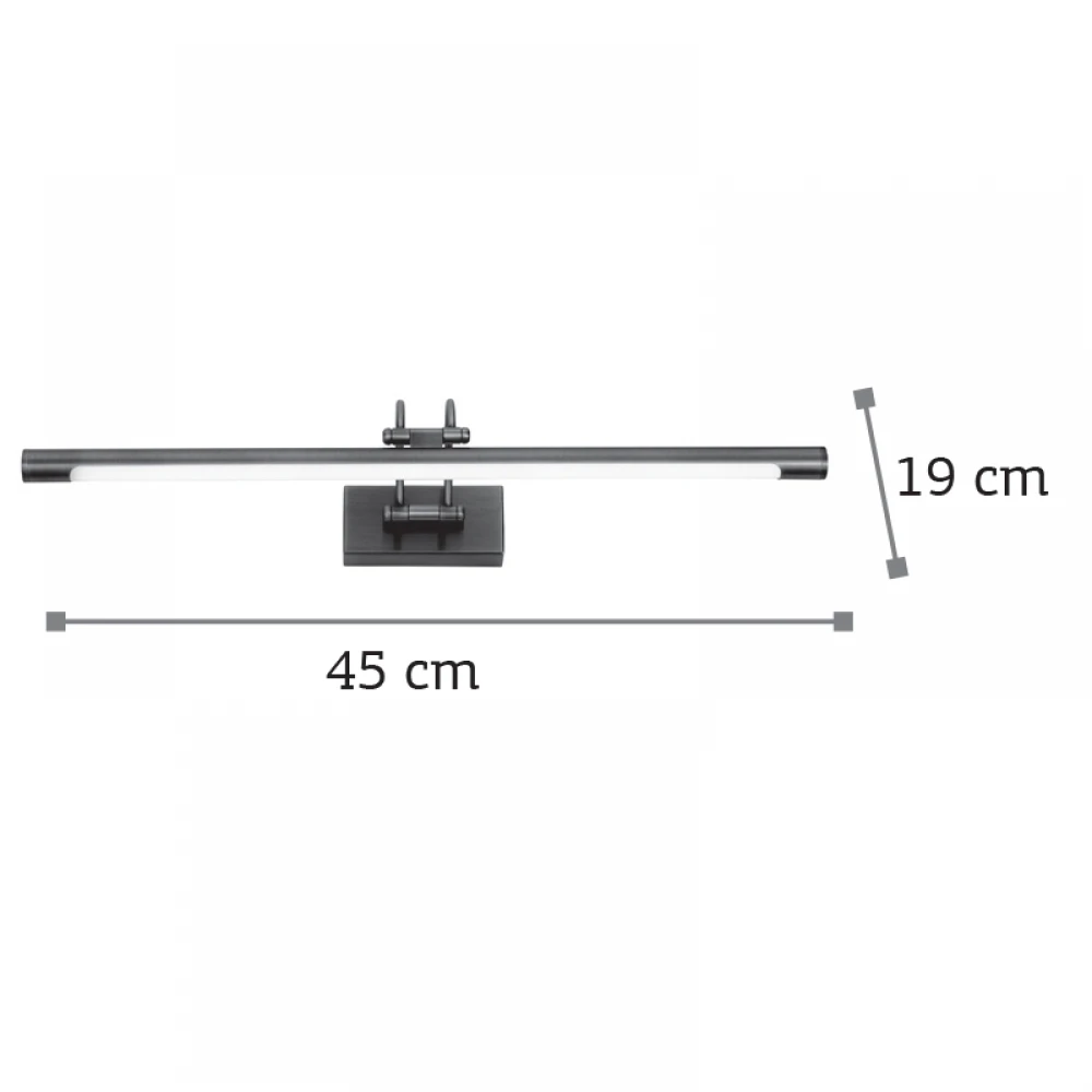 InLight Επιτοίχιο φωτιστικό LED 8W 3000K από μαύρο μέταλλο και ακρυλικό D:45cm (1044-Β-Μαύρο)