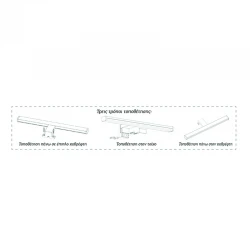 InLight Επιτοίχιο φωτιστικό LED 15W 4000K από πλαστικό σε χρώμιο απόχρωση D:60cm (1043-Α) ΜΕ ΤΡΕΙΣ ΤΡΟΠΟΥΣ ΤΟΠΟΘΕΤΗΣΗΣ