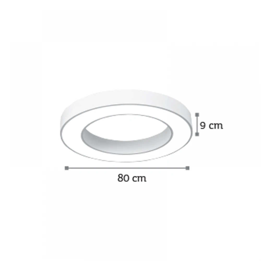 InLight Κρεμαστό φωτιστικό LED 50W 4000K σε λευκή απόχρωση D:80cm (6171-80-WH)