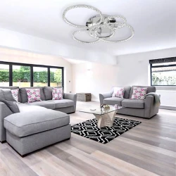 InLight Πλαφονίερα οροφής LED 72W 4000K από χρώμιο μέταλλο και κρύσταλλα D:80cm (6038)