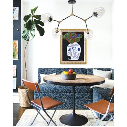 InLight Κρεμαστό φωτιστικό από μαύρο μέταλλο και διάφανο γυαλί 4XE27 D:120cm (6129-4-GL)