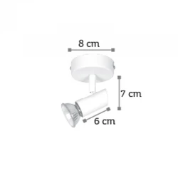 InLight Επιτοίχιο σποτ από μέταλλο σε λευκή απόχρωση 1XGU10 D:8cm (9077-1Φ-Λευκό)