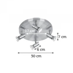 InLight Επιτοίχιο σποτ από μέταλλο σε νίκελ ματ απόχρωση 4XGU10 D:30cm (9075-4Φ-Νίκελ Ματ)