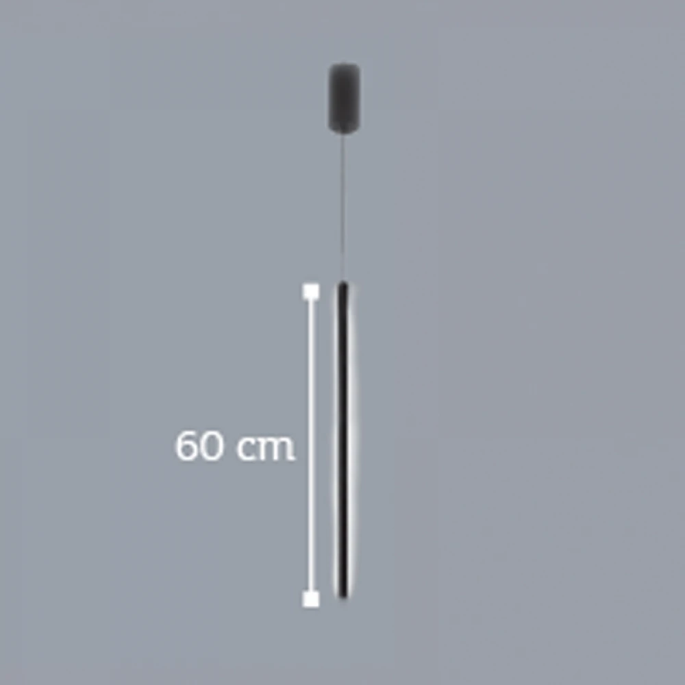 InLight Κρεμαστό φωτιστικό LED 7W 3000K από μαύρο μέταλλο και ακρυλικό D:60cm (6023)