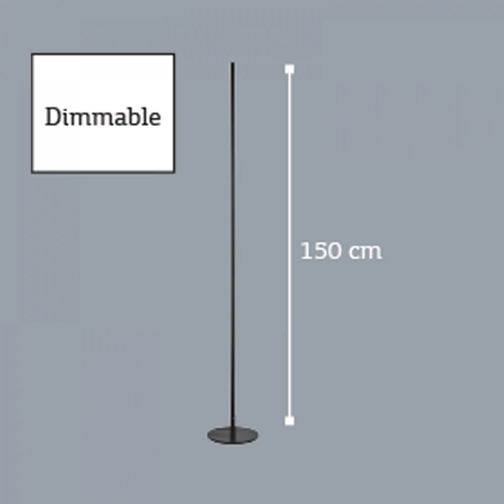 InLight Επιδαπέδιο φωτιστικό LED 24W 3000K από μαύρο μέταλλο D:150cm  (45012)