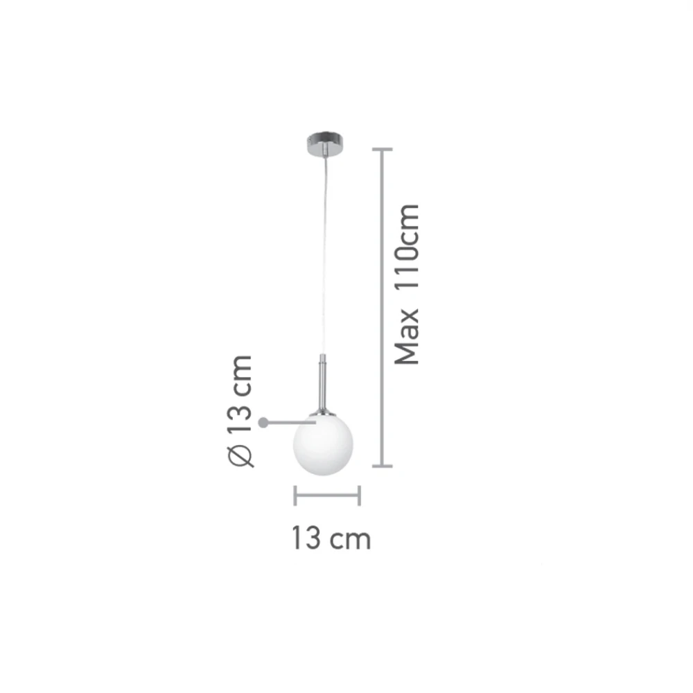 InLight Κρεμαστό φωτιστικό από χρυσαφί μέταλλο και λευκή οπαλίνα 1XG9 D:13cm (4016-1)