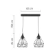 InLight Κρεμαστό φωτιστικό από μαύρο μέταλλο 2XE27 D:40cm (4024-2-BL-RAIL)