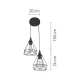 InLight Κρεμαστό φωτιστικό από μαύρο μέταλλο 2XE27 D:20cm (4024-2-BL-ROSETTE)