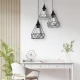 InLight Κρεμαστό φωτιστικό από μαύρο μέταλλο 3XE27 D: 30cm (4024-3-BL-ROSETTE)