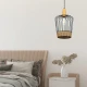 InLight Κρεμαστό φωτιστικό από μαύρο μέταλλο, σχοινί και ξύλο 1XE27 D:17cm (4025-Β)