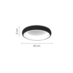 InLight Πλαφονιέρα οροφής LED 110W 3CCT από μαύρο και λευκό ακρυλικό D:60W (42020-Α-Black)