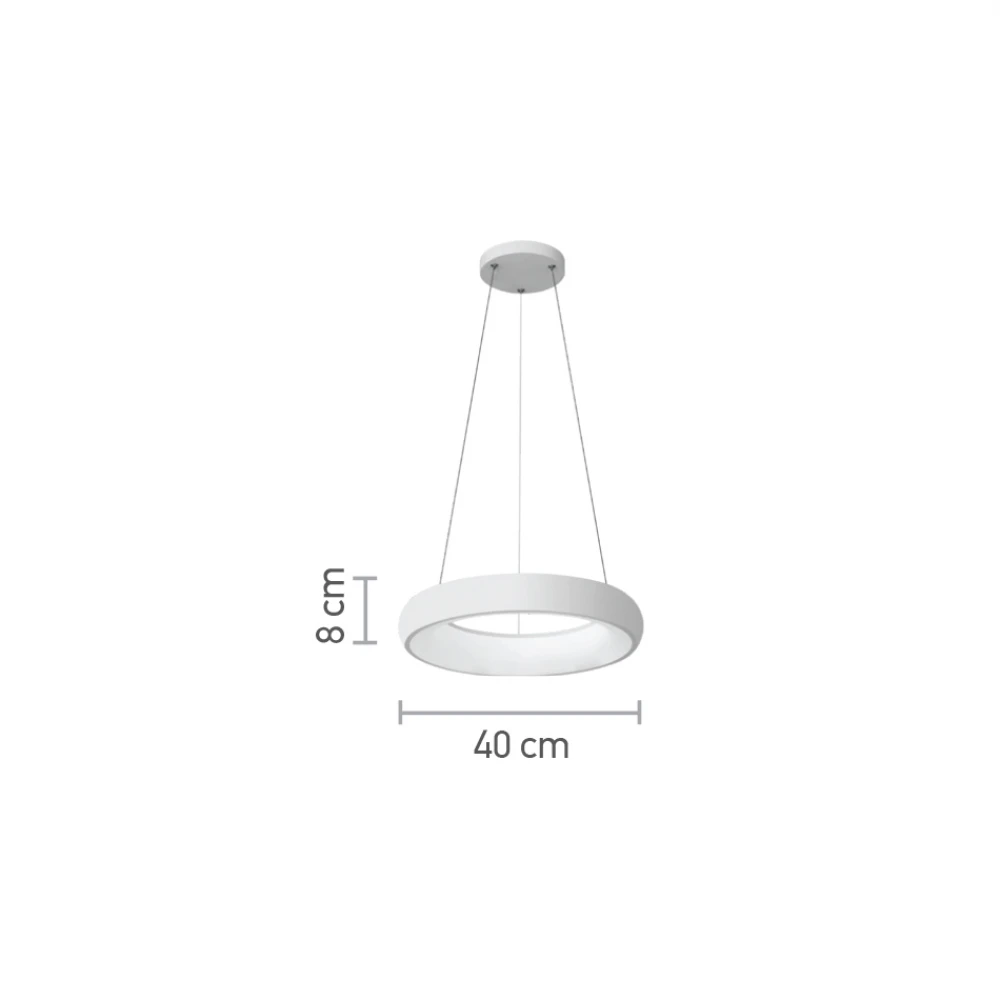 InLight Κρεμαστό φωτιστικό led 54W 3CCT από λευκό ακρυλικό D:40cm (42023-B-White)