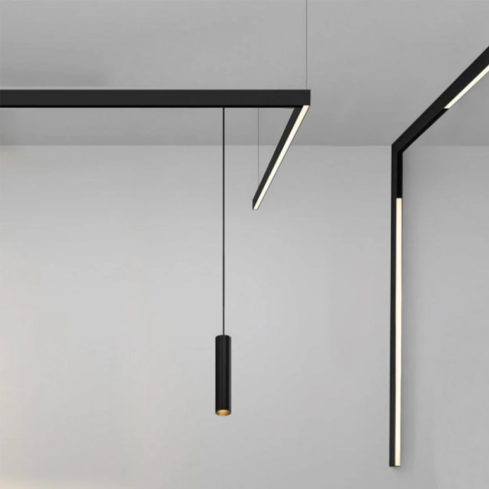 InLight  Κρεμαστό φωτιστικό LED 10W 4000K για μαγνητική ράγα σε μαύρη απόχρωση D:6cmX30cm (T02402-BL)