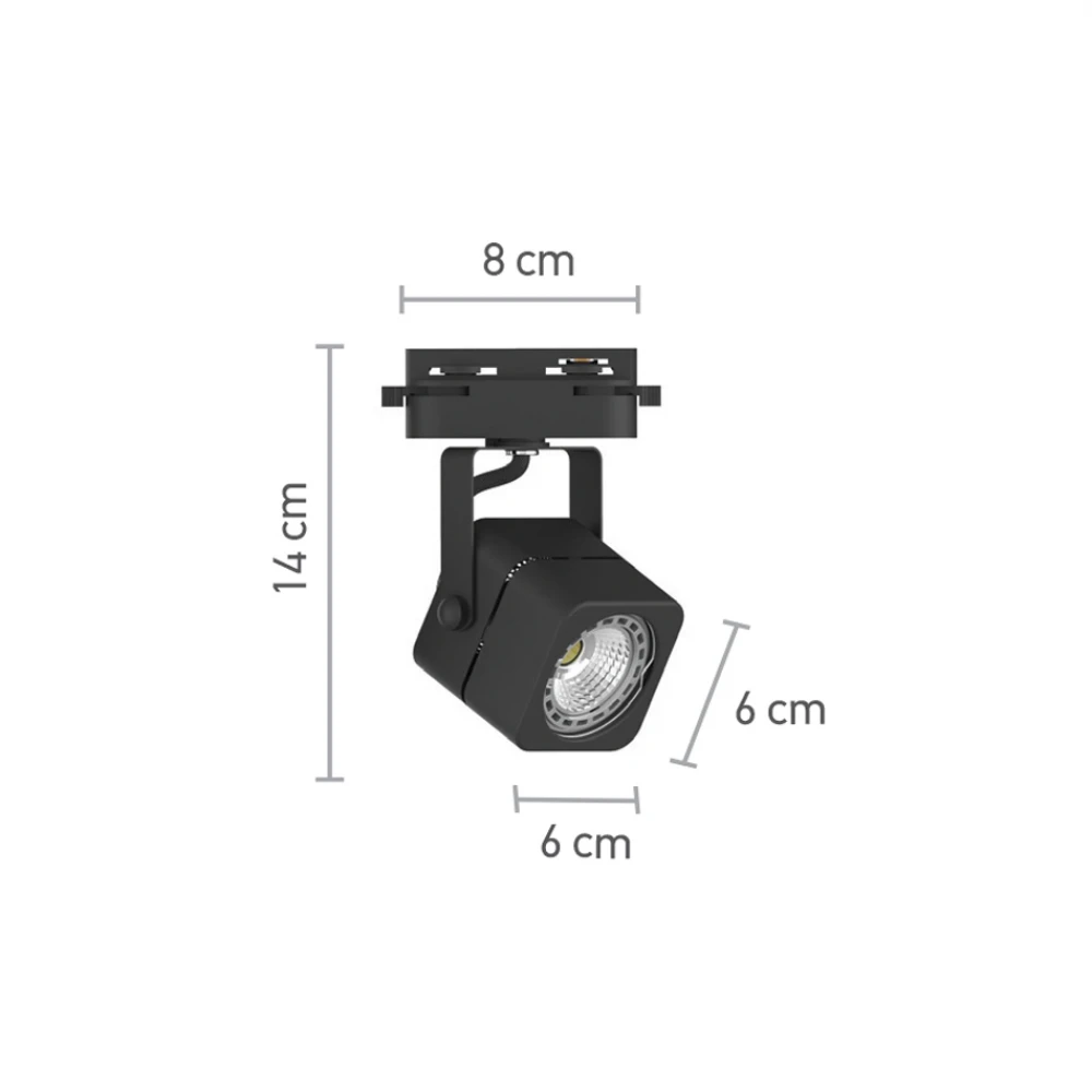 InLight Σποτ Ράγας Μαύρο 1XGU10 D:8cmX14cm (T00700-BL)