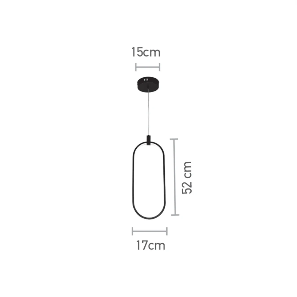InLight Κρεμαστό φωτιστικό LED 14W 3000K σε μαύρη απόχρωση D:17cm (6058-BL)