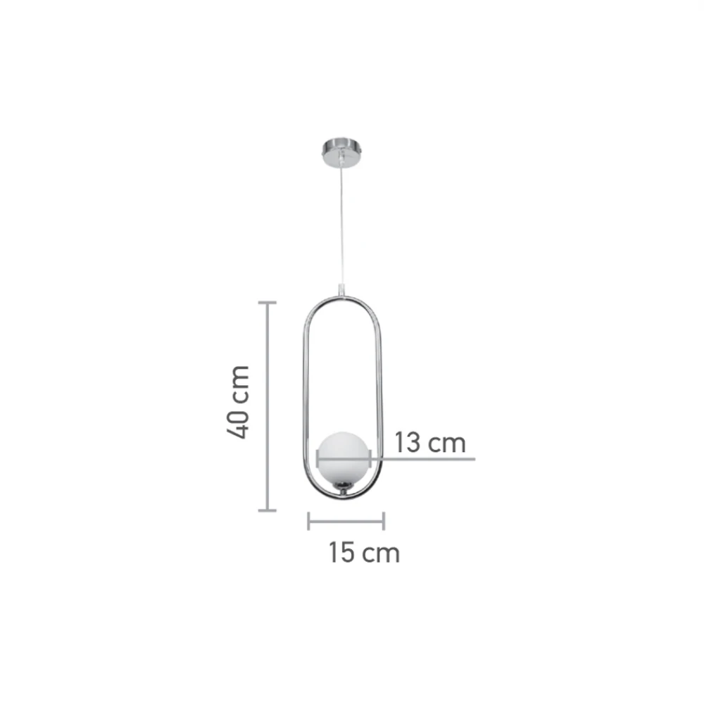 InLight Κρεμαστό φωτιστικό σε μαύρη απόχρωση και λευκή οπαλίνα 1XG9 D:40cm (4021-BL)